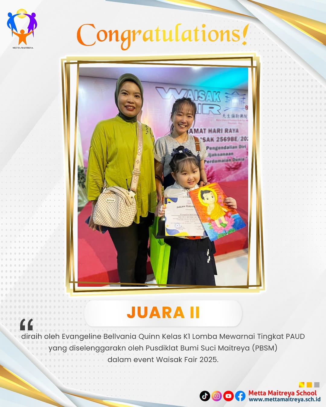 Prestasi Peserta Didik dalam Lomba Mewarnai Tingkat PAUD (1) | TK METTA MAITREYA